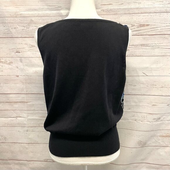 St. John Black Label Sequin silk cotton blend Top - Picture 4 of 7